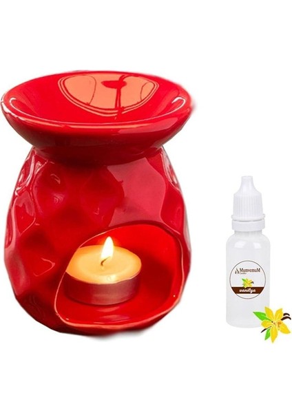 Seramik Kırmızı Ananas Model Buhurdanlık ve Limon Kokusu 8X9X12 cm