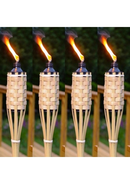 Kuzey Oyuncak 3 Pcs 90 cm Bamboo Torch 3 Adet 90 cm Bambu Meşale Bahçe Aydınlatma Işığı Kır Düğünü Kortej Işıkları