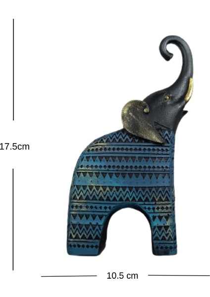Dekoratif Fil 3'lü Set Polyester Biblo Büyük 36 cm Küçük 17.5 cm