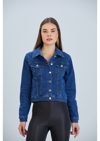 Kadın Kısa Likralı Denim Ceket fiyatları