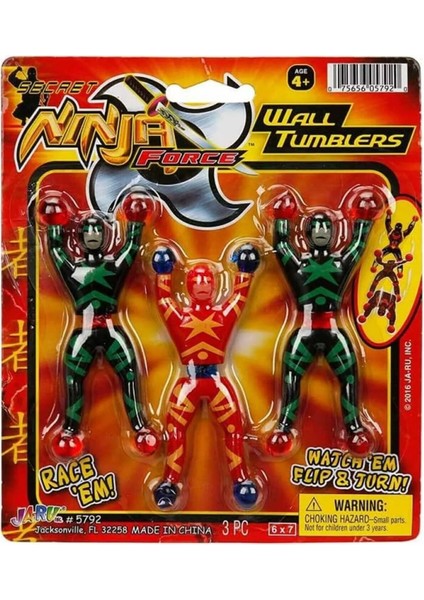 Berattoys Cama ve Duvara Yapışan Takla Atan 3 Lü Ninja Cama Yapışan Adam