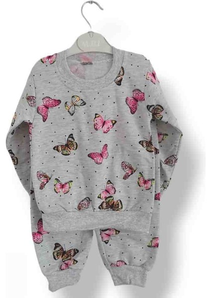 Balam Kız Çocuk Kelebek Alt Üst Eşofman Takımı Pijama