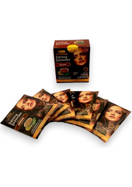 Saç Kınası Kahverengi 6 Lı Paket Brown Henna