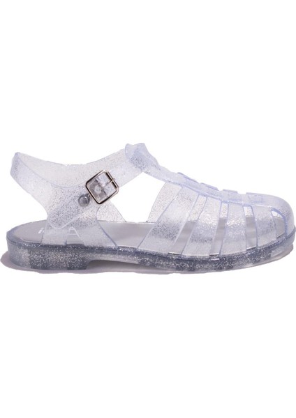 S10262CN Bıarrıtz Glitter Beyaz Ortopedik Günlük Kadın Sandalet