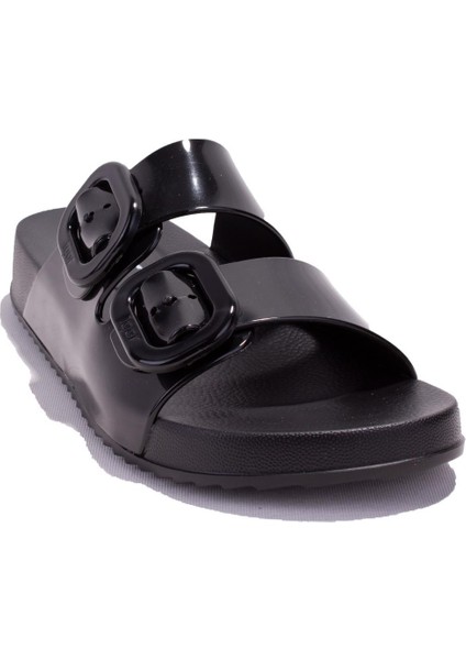 S10334CN Habana Brillo Siyah Rugan Ortopedik Günlük Kadın Terlik