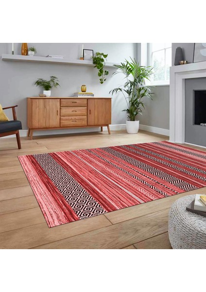 Dijital Baskılı Kaymaz Taban Yıkanabilir Modern Yolluk Mutfak Salon Halısı, V-Modern-17-Pembe, fiyatları