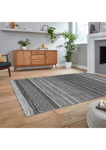 Dijital Baskılı Kaymaz Taban Yıkanabilir Modern Yolluk Mutfak Salon Halısı, V-Modern-17-Gri, fiyatları