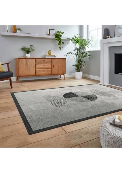 Dijital Baskılı Kaymaz Taban Yıkanabilir Modern Yolluk Mutfak Salon Halısı, V-Modern-94-Gri, fiyatları