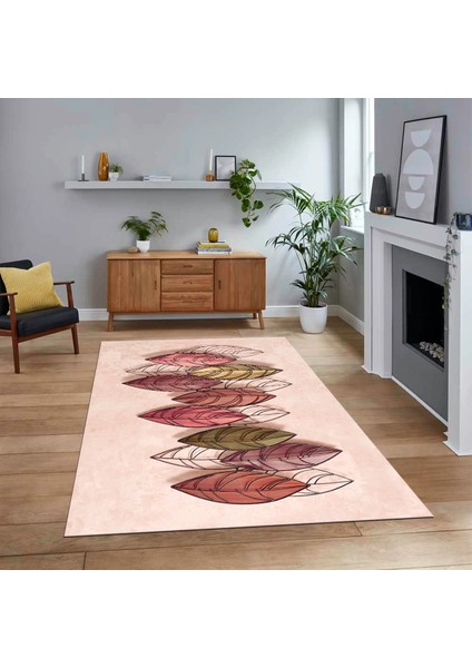 Dijital Baskılı Kaymaz Taban Yıkanabilir Modern Yolluk Mutfak Salon Halısı, V-Modern-08-Bordo,