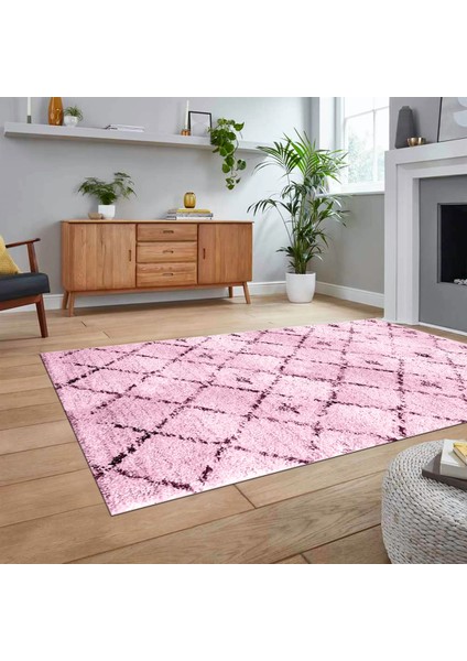 Dijital Baskılı Kaymaz Taban Yıkanabilir Modern Yolluk Mutfak Salon Halısı, V-Modern-57-Pembe, fiyatları