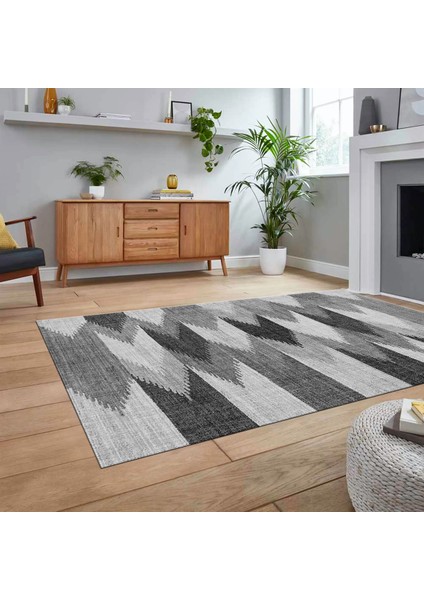 Dijital Baskılı Kaymaz Taban Yıkanabilir Modern Yolluk Mutfak Salon Halısı, V-MODERN-104-GRİ, fiyatları