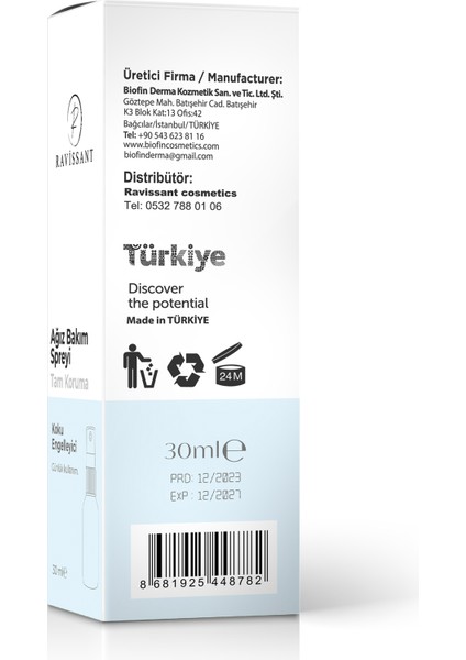 Ağız Kokusu Giderici Önleyici Sprey 30 ml (Alkolsüz) Ağız Bakım Ferahlatıcı Tazeleyici Nane Aromalı