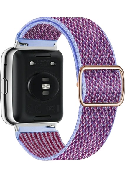 Huawei Watch Fit 2 Uyumlu Örgü Tokalı Bant Kordon , Pim Çevirici Aparatı ile Birlikte Bordo Mavi