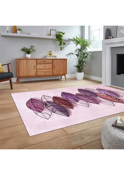 Dijital Baskılı Kaymaz Taban Yıkanabilir Modern Yolluk Mutfak Salon Halısı, V-Modern-08-Mor, fiyatları