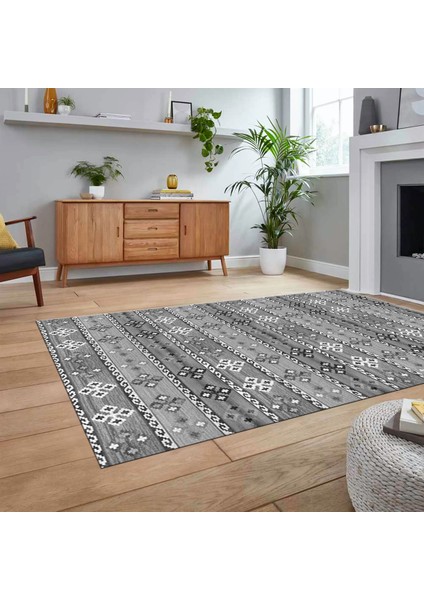 Dijital Baskılı Kaymaz Taban Yıkanabilir Modern Yolluk Mutfak Salon Halısı, V-Modern-19-Gri, fiyatları