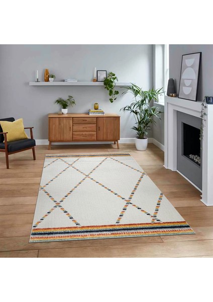 Dijital Baskılı Kaymaz Taban Yıkanabilir Modern Yolluk Mutfak Salon Halısı, V-Modern-76-Renkli,