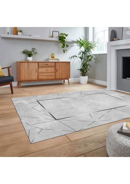 Dijital Baskılı Kaymaz Taban Yıkanabilir Modern Yolluk Mutfak Salon Halısı, V-Modern-62-Gri, fiyatları