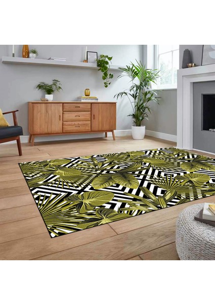 Dijital Baskılı Kaymaz Taban Yıkanabilir Modern Yolluk Mutfak Salon Halısı, V-MODERN-100-SARI, fiyatları