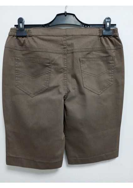 Büyük Beden Kadın Bol Likralı Yüksek Bel Pamuk Keten 55 cm Boy Diz Üstü 4 Cepli Şort fiyatları