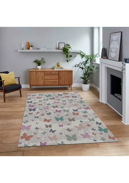 Dijital Baskılı Kaymaz Taban Yıkanabilir Modern Yolluk Mutfak Salon Halısı, V-Modern-51-Renkli,
