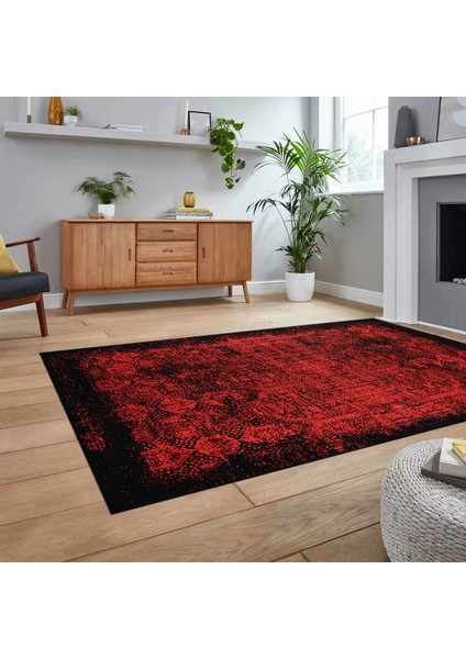 Dijital Baskılı Kaymaz Taban Yıkanabilir Modern Yolluk Mutfak Salon Halısı, V-Modern-04-Kırmızı, fiyatları