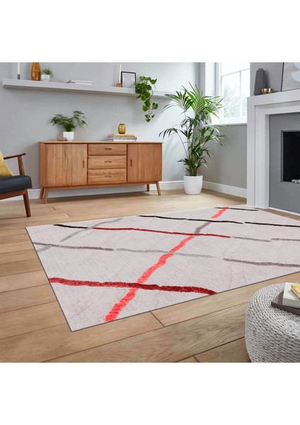 Dijital Baskılı Kaymaz Taban Yıkanabilir Modern Yolluk Mutfak Salon Halısı, V-Modern-73-Pembe, fiyatları