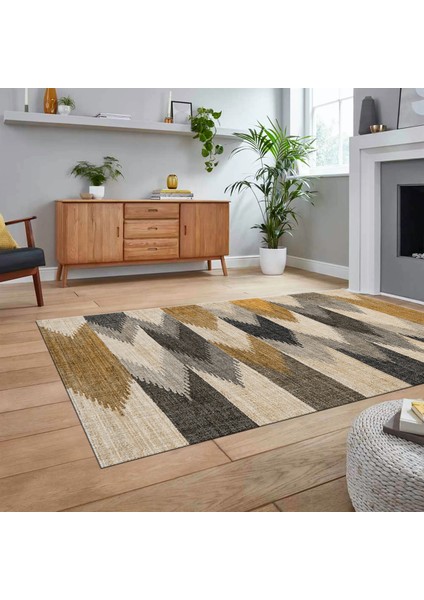 Dijital Baskılı Kaymaz Taban Yıkanabilir Modern Yolluk Mutfak Salon Halısı, V-MODERN-104-KAHVE, fiyatları