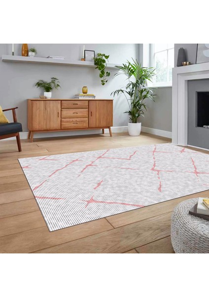 Dijital Baskılı Kaymaz Taban Yıkanabilir Modern Yolluk Mutfak Salon Halısı, V-Modern-72-Pembe, fiyatları