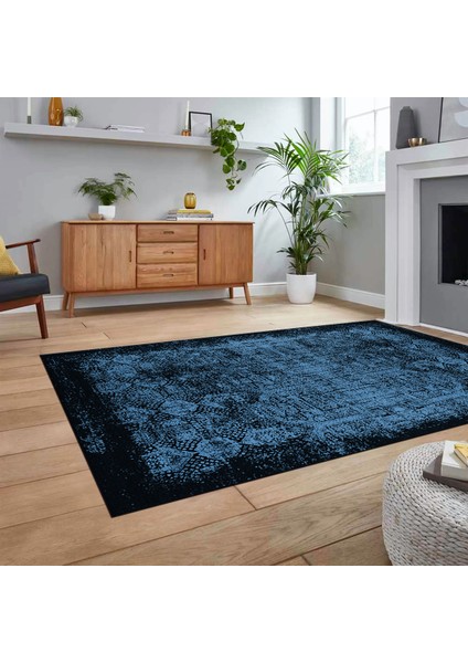 Dijital Baskılı Kaymaz Taban Yıkanabilir Modern Yolluk Mutfak Salon Halısı, V-Modern-04-Mavi, fiyatları