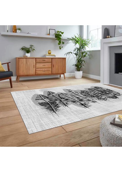 Dijital Baskılı Kaymaz Taban Yıkanabilir Modern Yolluk Mutfak Salon Halısı, V-Modern-50-Gri, fiyatları