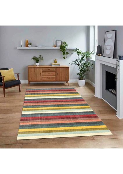 Dijital Baskılı Kaymaz Taban Yıkanabilir Modern Yolluk Mutfak Salon Halısı, V-Modern-25-Renkli,