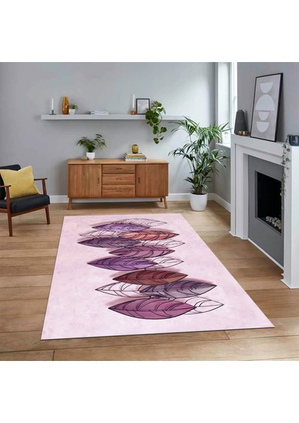 Dijital Baskılı Kaymaz Taban Yıkanabilir Modern Yolluk Mutfak Salon Halısı, V-Modern-08-Mor,