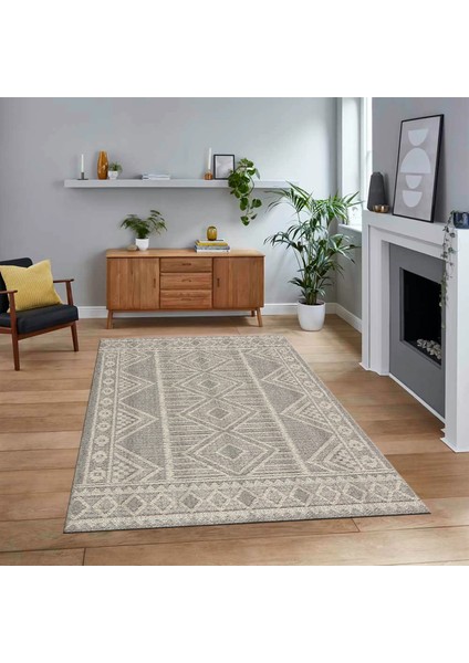 Dijital Baskılı Kaymaz Taban Yıkanabilir Modern Yolluk Mutfak Salon Halısı, V-MODERN-108-BEJ,