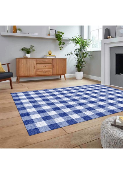 Dijital Baskılı Kaymaz Taban Yıkanabilir Modern Yolluk Mutfak Salon Halısı, V-Modern-55-Lacivert, fiyatları