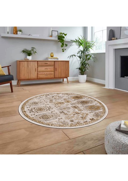 Dijital Baskılı Kaymaz Taban Yıkanabilir Yuvarlak Modern Mutfak Salon Halısı, V-Y-Modern-29-Kahve, fiyatları