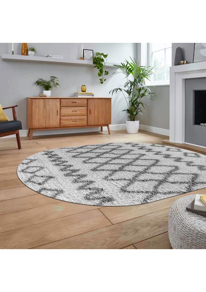 Dijital Baskılı Kaymaz Taban Yıkanabilir Oval Modern Yolluk Salon Halısı, V-O-Modern-92-Gri, fiyatları