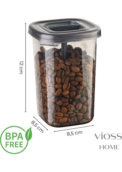 12 Adet Etiketli ve Kilitlenebilir Kapaklı Kendinden Kaşıklı Baharatlık Seti 450ML