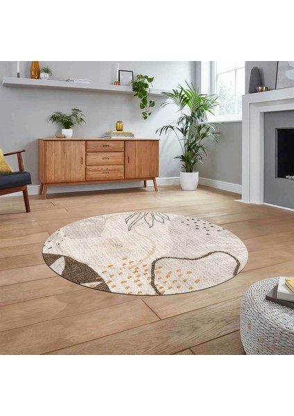 Dijital Baskılı Kaymaz Taban Yıkanabilir Yuvarlak Modern Mutfak Salon Halısı, V-Y-Modern-79-Vizon, fiyatları