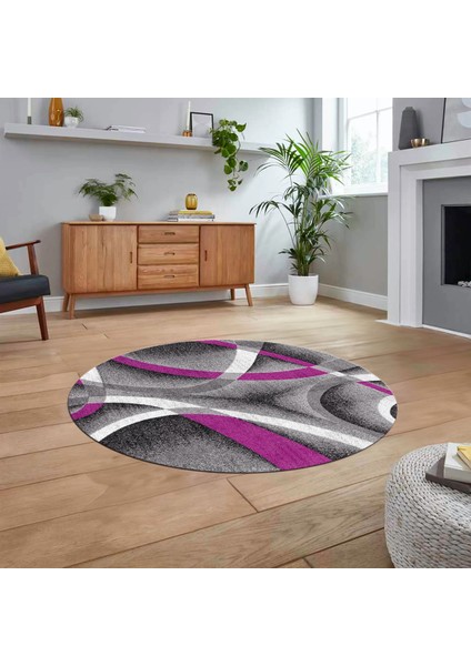 Dijital Baskılı Kaymaz Taban Yıkanabilir Yuvarlak Modern Mutfak Salon Halısı, V-Y-Modern-97-Mor, fiyatları