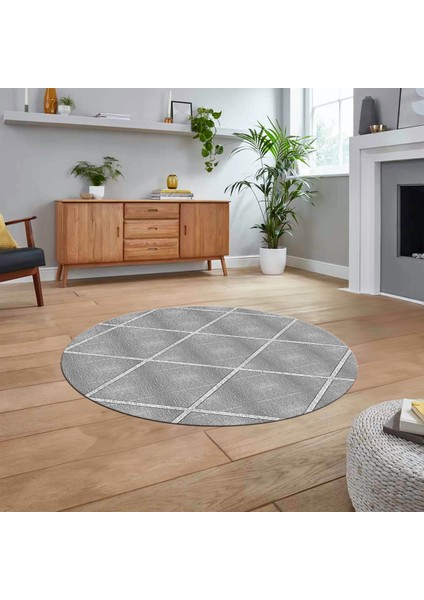 Dijital Baskılı Kaymaz Taban Yıkanabilir Yuvarlak Modern Mutfak Salon Halısı, V-Y-MODERN-116-GRİ, fiyatları
