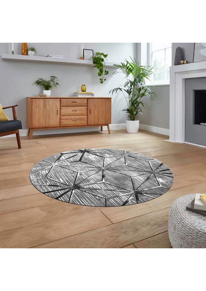 Dijital Baskılı Kaymaz Taban Yıkanabilir Yuvarlak Modern Mutfak Salon Halısı, V-Y-Modern-39-Gri, fiyatları