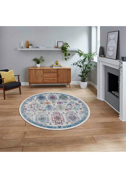 Dijital Baskılı Kaymaz Taban Yıkanabilir Yuvarlak Modern Mutfak Salon Halısı, V-Y-Modern-29-Renkli,