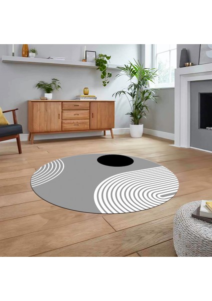 Dijital Baskılı Kaymaz Taban Yıkanabilir Yuvarlak Modern Mutfak Salon Halısı, V-Y-Modern-52-Gri, fiyatları