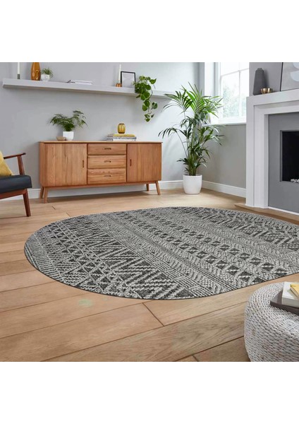 Dijital Baskılı Kaymaz Taban Yıkanabilir Oval Modern Yolluk Salon Halısı, V-O-Modern-86-Gri, fiyatları