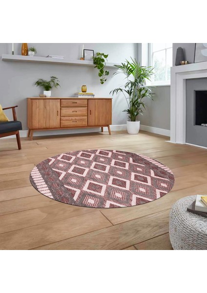 Dijital Baskılı Kaymaz Taban Yıkanabilir Yuvarlak Modern Mutfak Salon Halısı, V-Y-Modern-69-Bordo, fiyatları