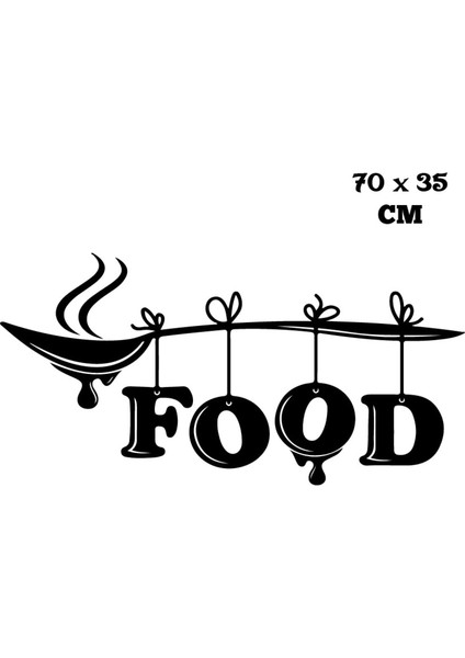 Food Mutfak Dekoratif Kaşıklı Duvar Sticker Yapıştırma (Sudan ve Nemden Etkilenmez)