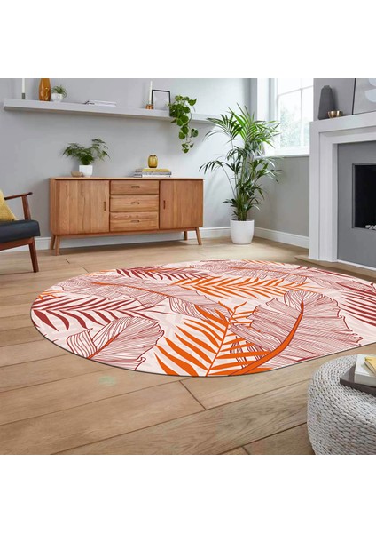 Dijital Baskılı Kaymaz Taban Yıkanabilir Oval Modern Yolluk Salon Halısı, V-O-Modern-98-Kırmızı, fiyatları