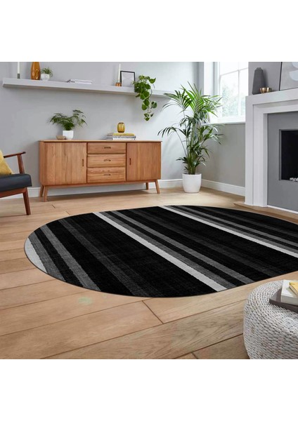 Dijital Baskılı Kaymaz Taban Yıkanabilir Oval Modern Yolluk Salon Halısı, V-O-Modern-25-Antrasit, fiyatları