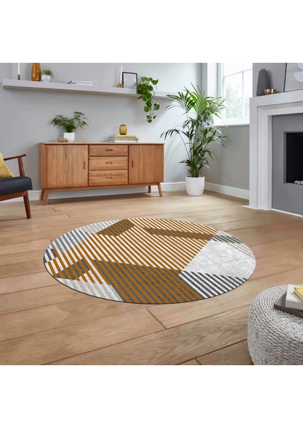 Dijital Baskılı Kaymaz Taban Yıkanabilir Yuvarlak Modern Mutfak Salon Halısı, V-Y-Modern-09-Turuncu, fiyatları