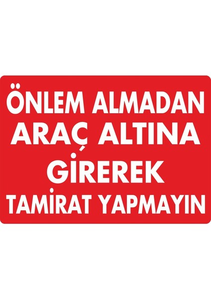 Önlem Almadan Tamirat Yapmayın Dijital Uv Folyo Baskı Uyarı Etiket Yapıştırma Sticker 17.5X12.5